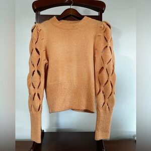 Red By BKE Women’s Medium Peach Sweater Cut-Out Long Sleeves Shirt Top